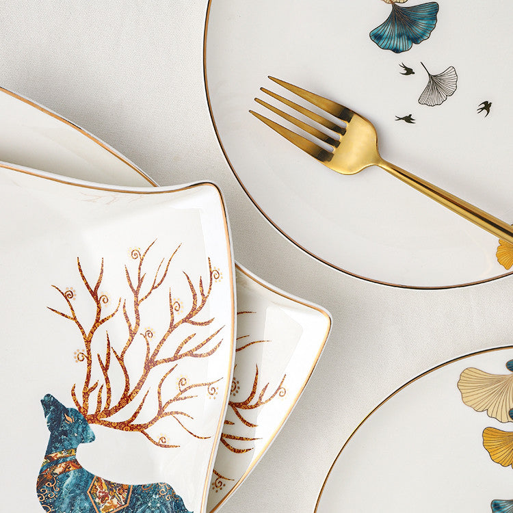 Ceramic Steak Plate Porcelain | Elegant Dinner Plate Kitchen