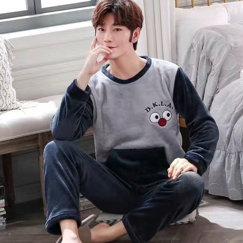 Herren Pyjama Korallenfleece Winter | Warmes Homewear Set