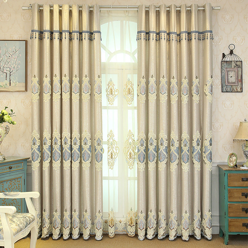 Embroidered Voile Curtain | Crown Design sheer modern