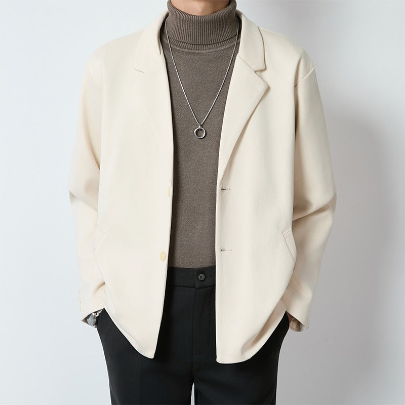 Men's Casual Wool Blazer Loose Fit – Elegant Leisure Blazer