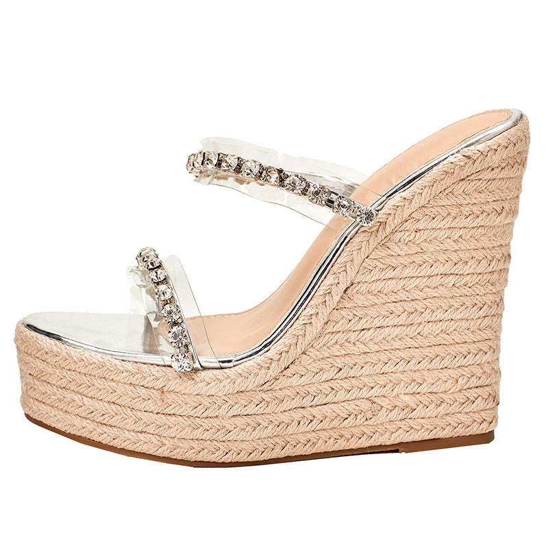 Women's Wedge Sandals Rhinestone | Boho Platform Espadrilles