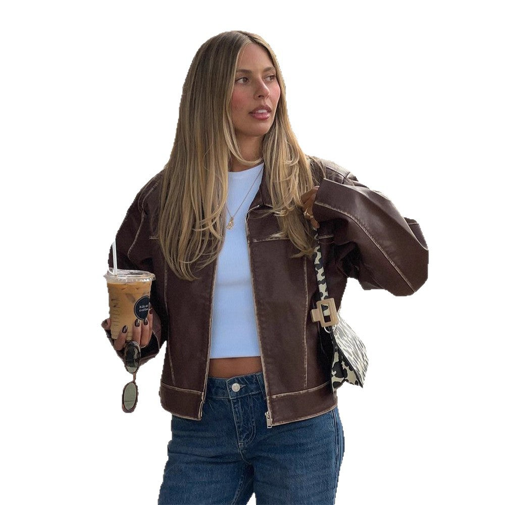 Damen Jacke einfarbig mit Reißverschluss – Elegant & Vielseitig
