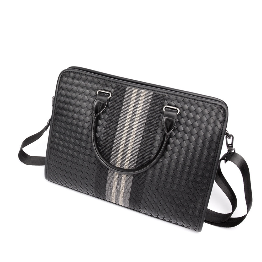 Men's Business Casual Shoulder Bag – Braided Laptop Briefcase
