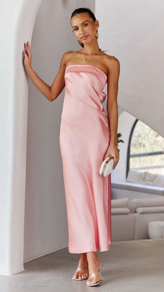 Floral Bandeau Maxi Dress - Backless Summer Dress for Party & Evening