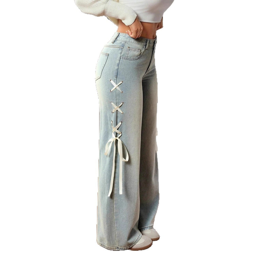 Women's Wide Leg Casual Jeans – Loose Fit Denim Pants