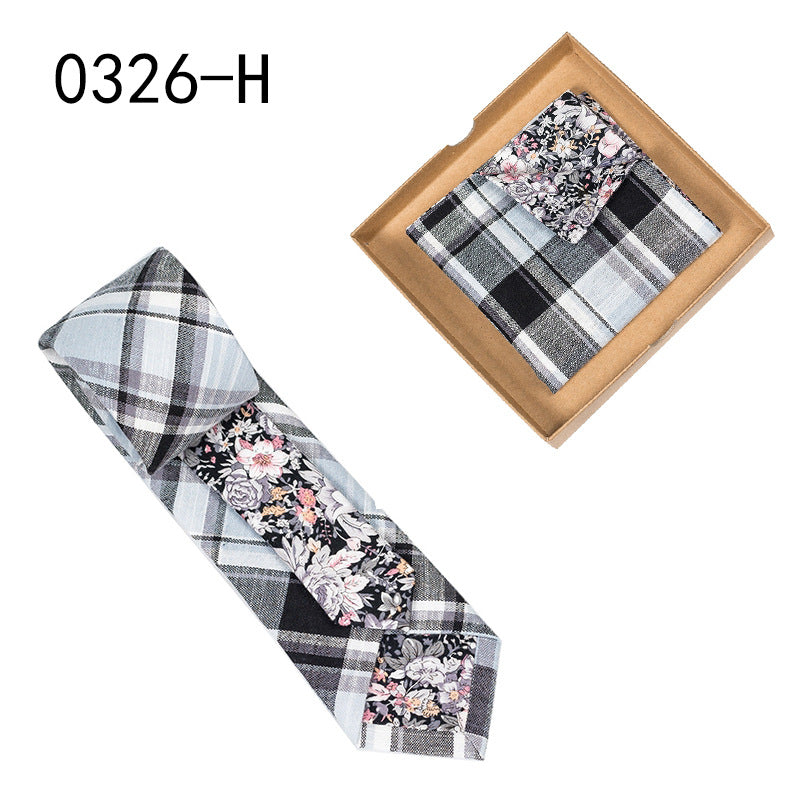 Herren Krawatte floral Baumwolle Einstecktuch elegant modern