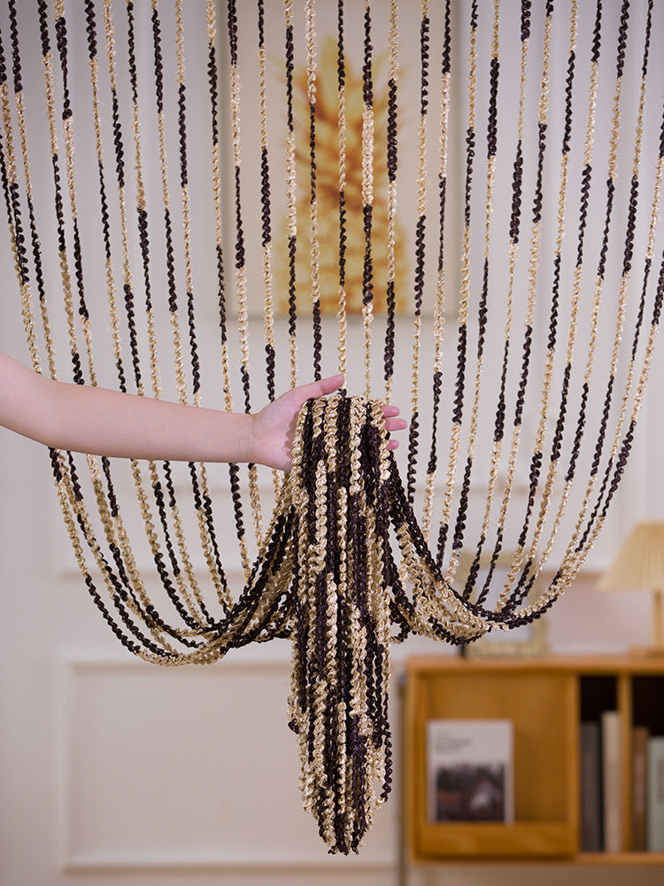 Beaded Door Curtain Silver | Elegant Room Divider Without Drilling