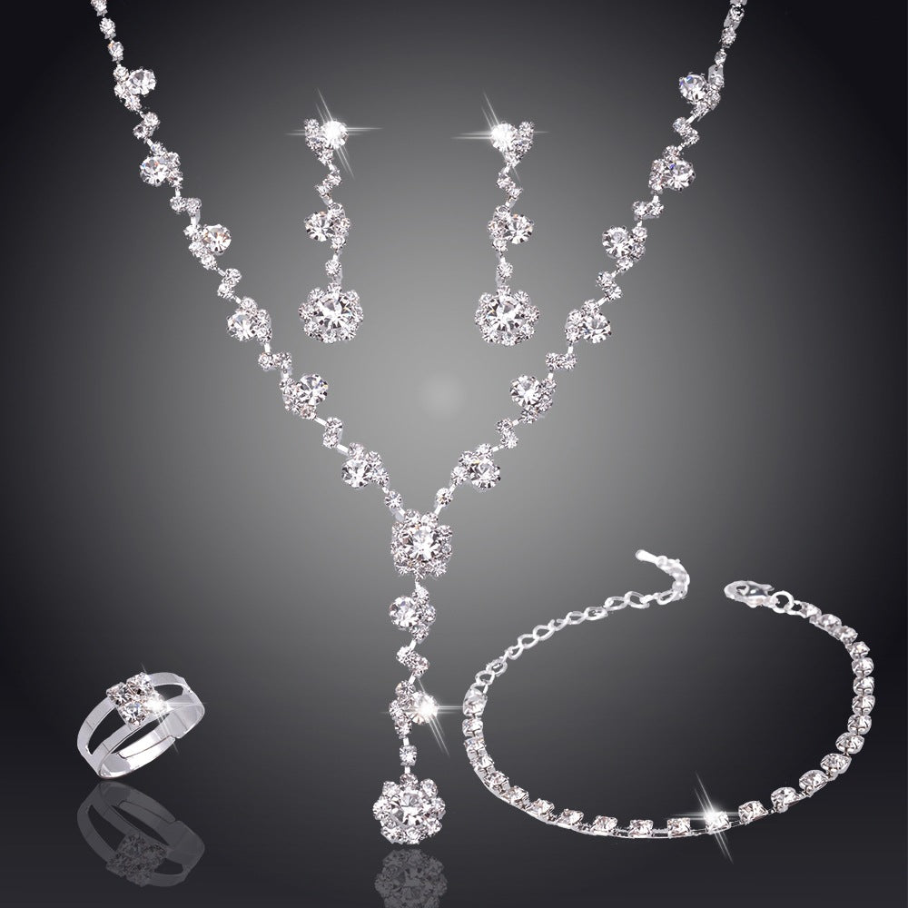 Silver Crystal Tennis Jewelry Set – Elegant Women's Jewelry with African Design