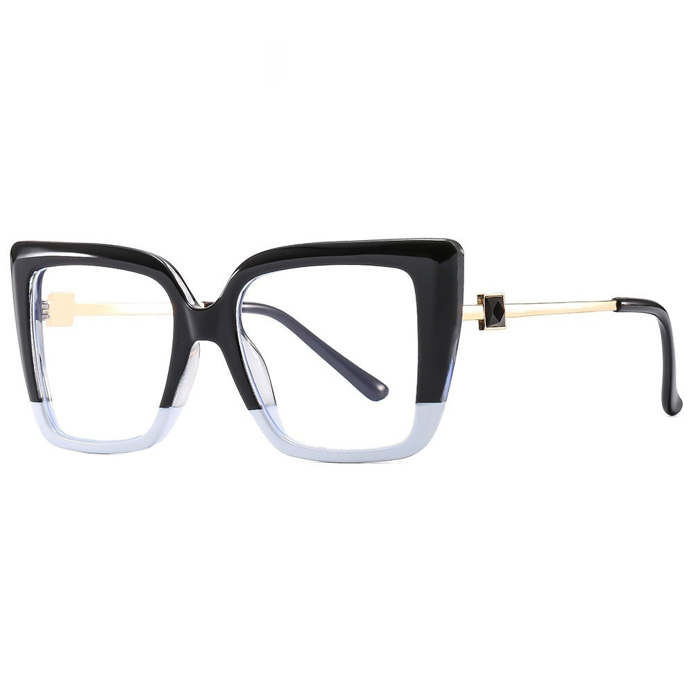 Luxuriöse Cat-Eye Damenbrille mit Strass | Große Farbige Statement-Fassung