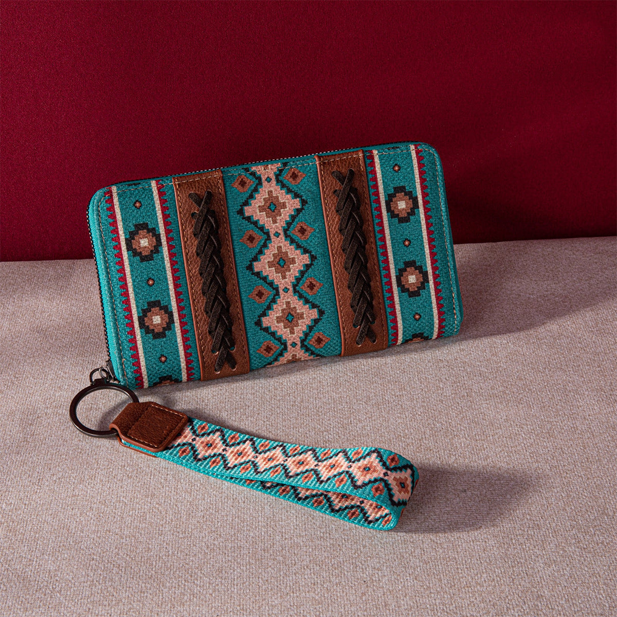 Women's Wallet Boho Vintage Card Holder Cotton Linen Chic