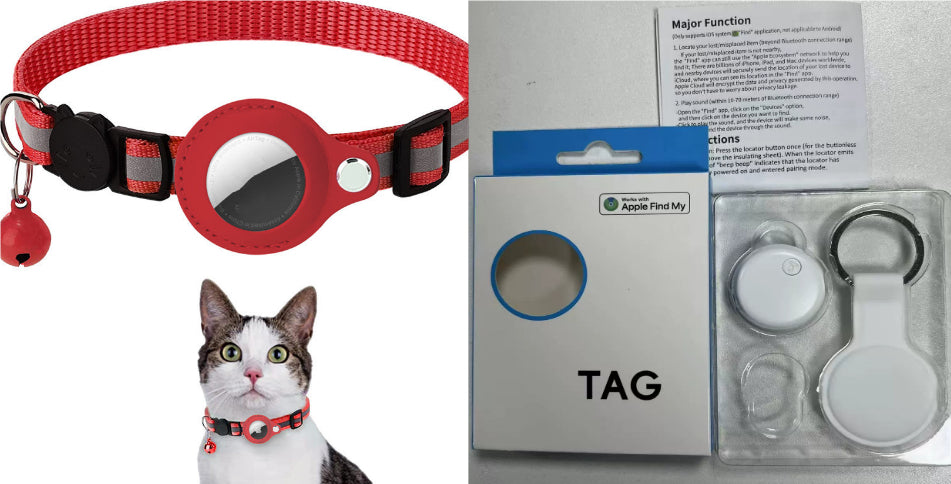 Airtag Dog Collar | Reflective Waterproof Tracker Holder
