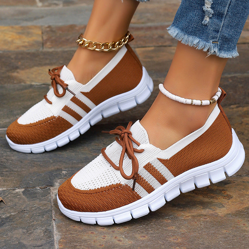 Women's Lightweight Flyknit Sneakers | Breathable Sports Casual Shoes