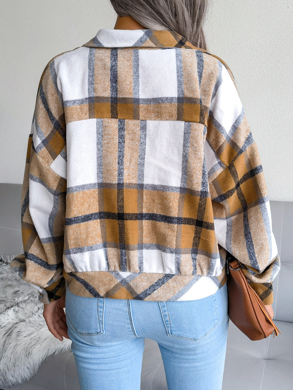 Checked Women's Wool Coat | Elegant Winter Jacket with Style