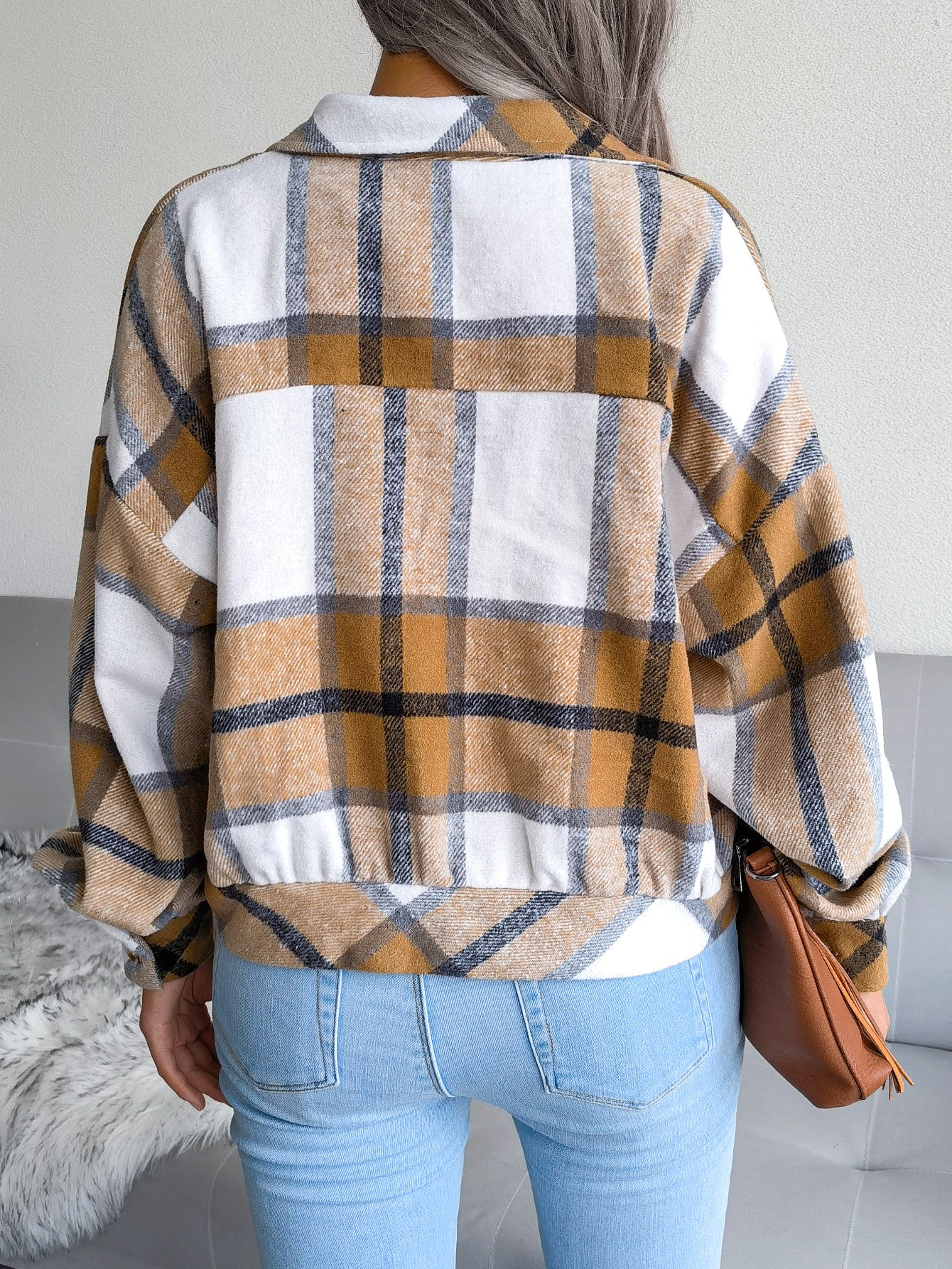 Checked Women's Wool Coat | Elegant Winter Jacket with Style