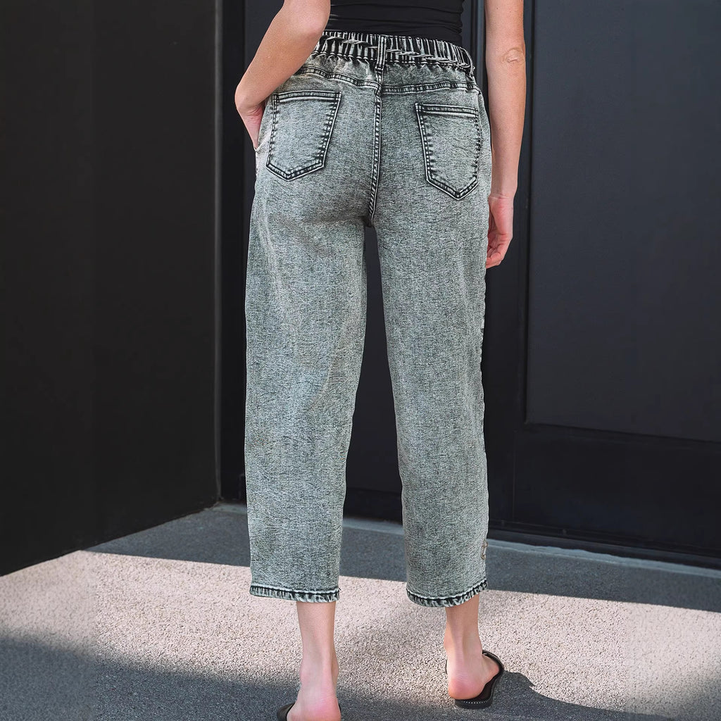 Women's Straight Leg Trousers with Pockets – Washable & Drawstring