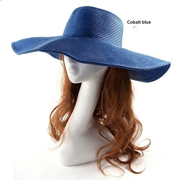 Women's Straw Hat with Large Brim – Round Crown Summer Hat DIY