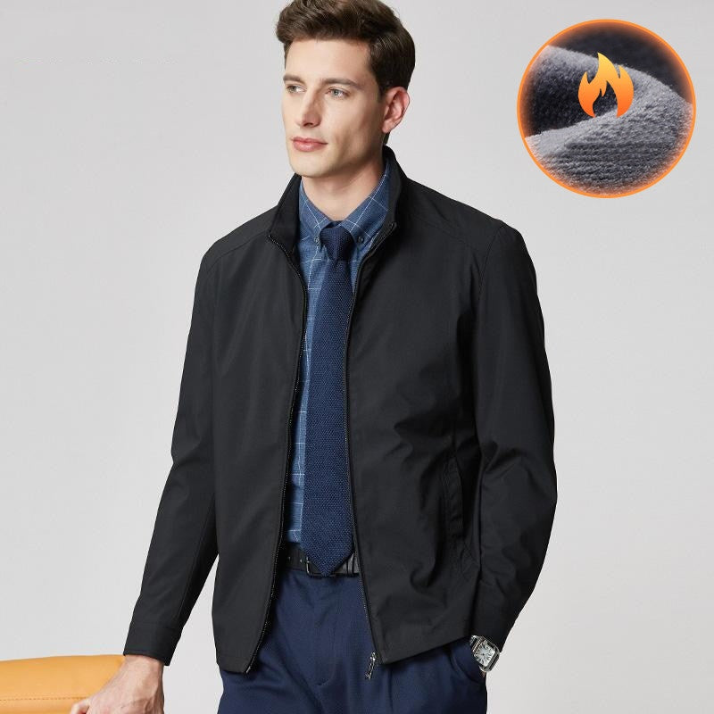 Men's Windproof Stand-Up Collar Jacket – Modern Transitional Jacket