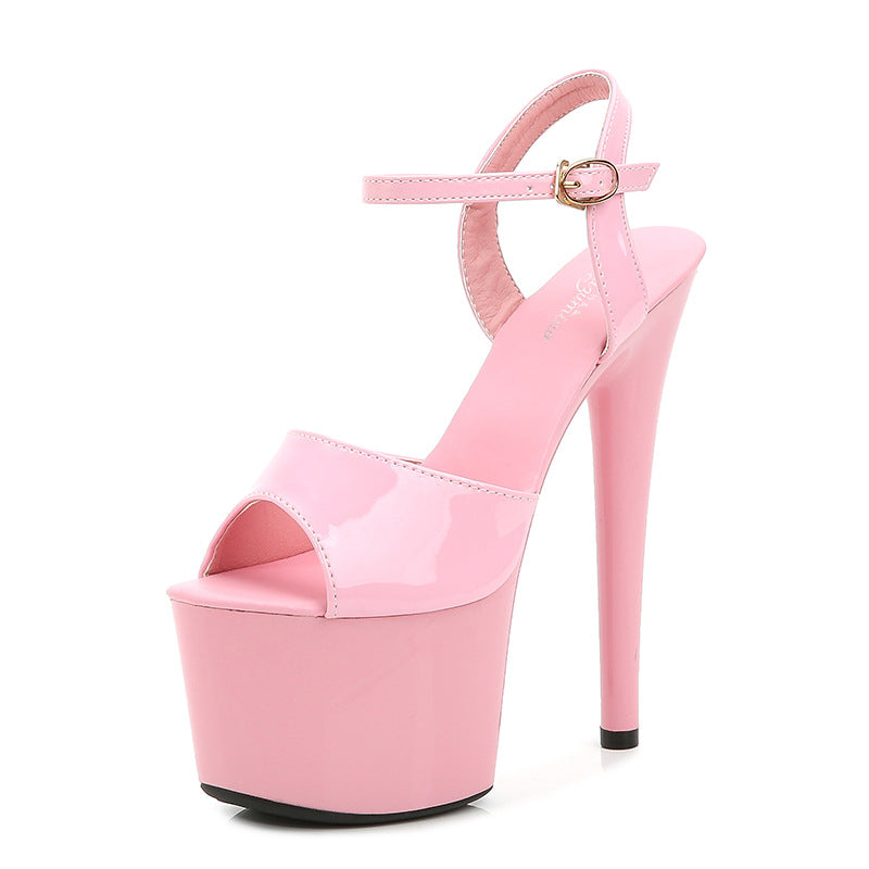 Women's Patent Leather Peep-Toe High Heels | Sexy Elegant Summer Shoes