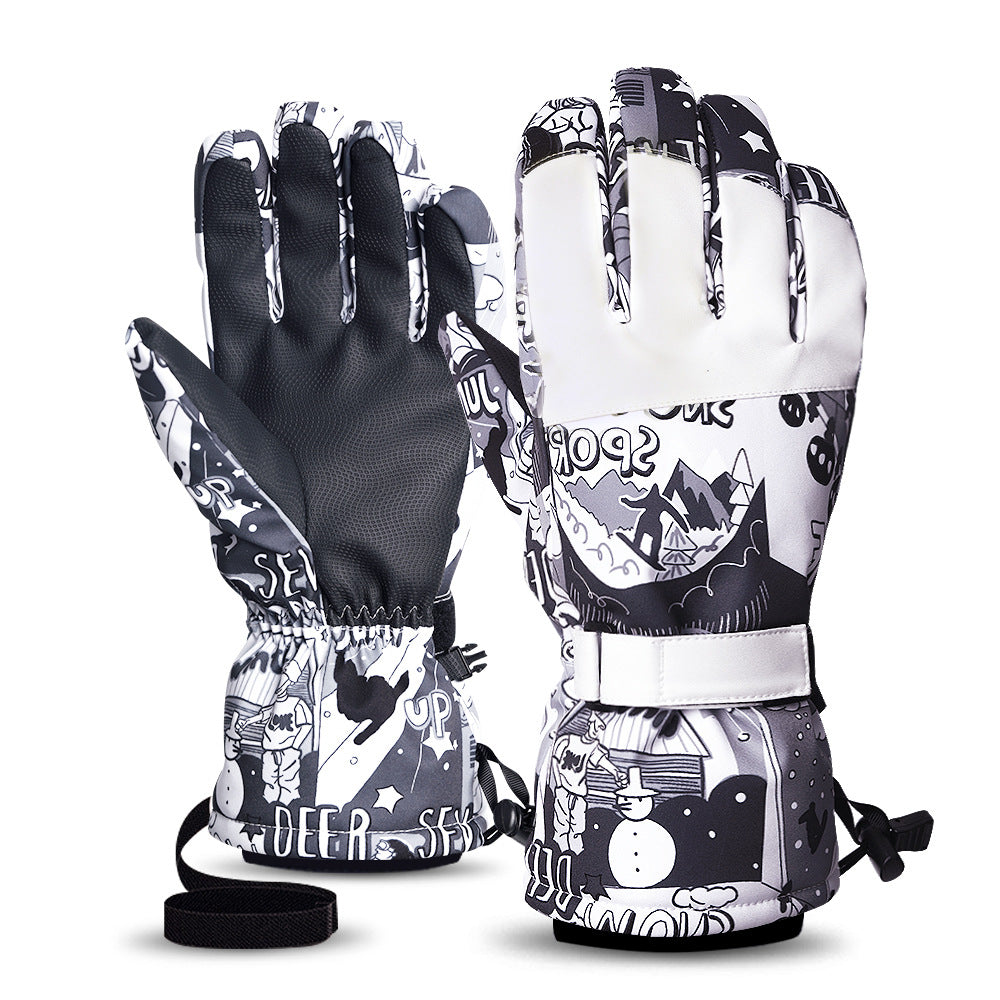 Herren & Damen Ski Handschuhe Weiß – Touchscreen Winter Sport