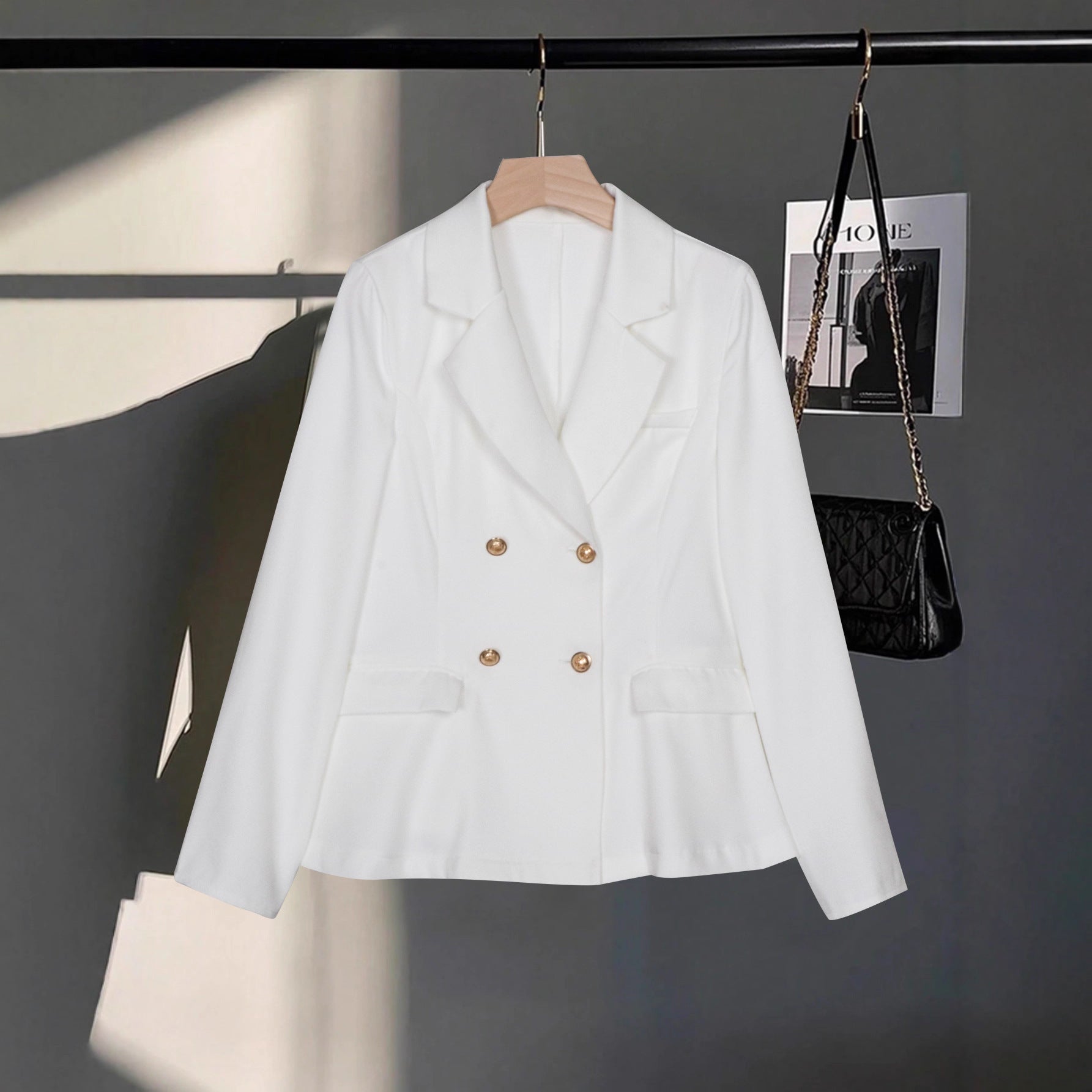 Eleganter Damen Cropped Blazer – Doppelreihig & High-End Design