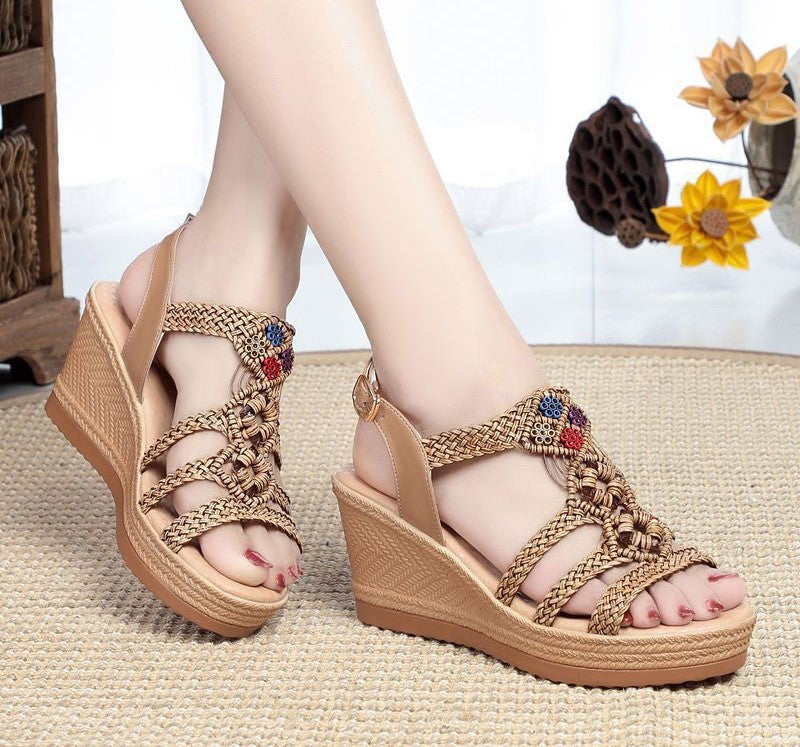 Damen Plateau Sandalen High Heel | Komfort Sommer Schuhe