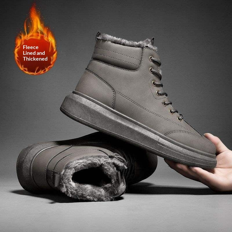 Men's Winter Snow Boots with Fur Lining – Warm Leather Snow Boots