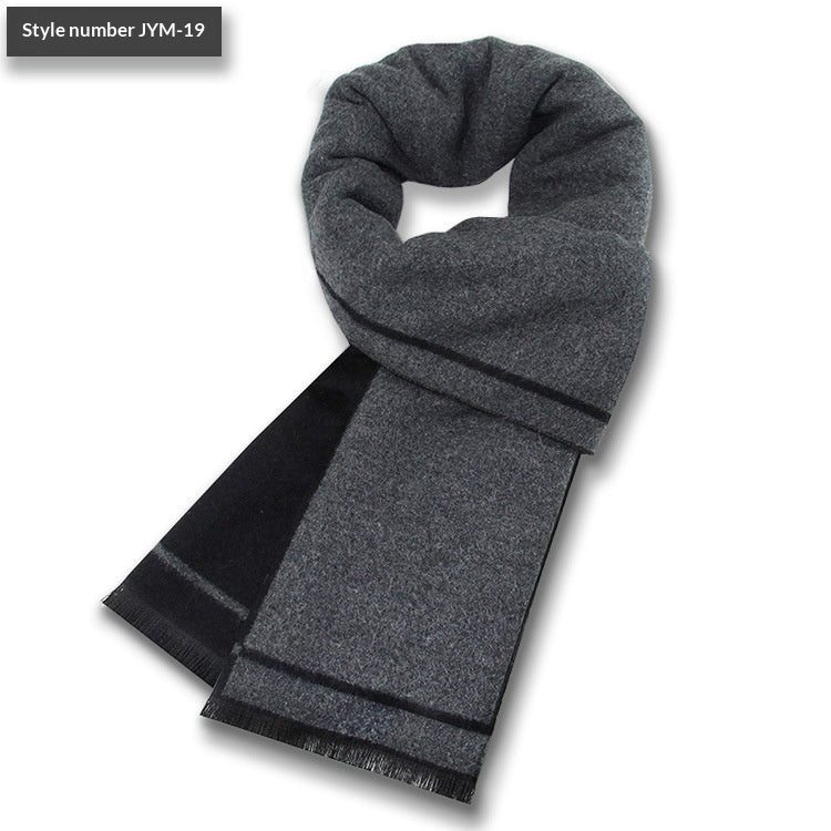 Men's Scarf Plaid Warm Wool Blend Winter Thick Elegant
