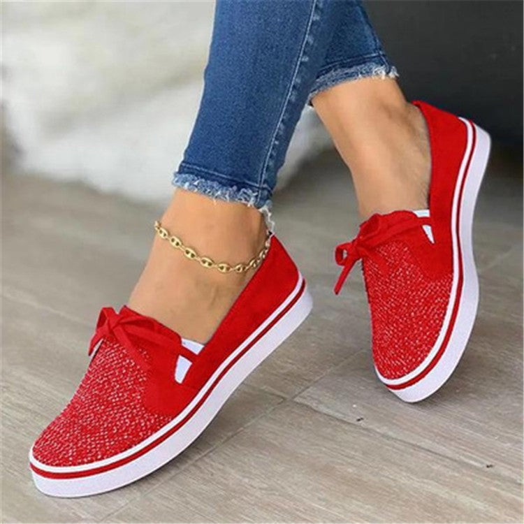 Damen Canvas Sneaker Weiß – Leichte Lace-Up Freizeitschuhe