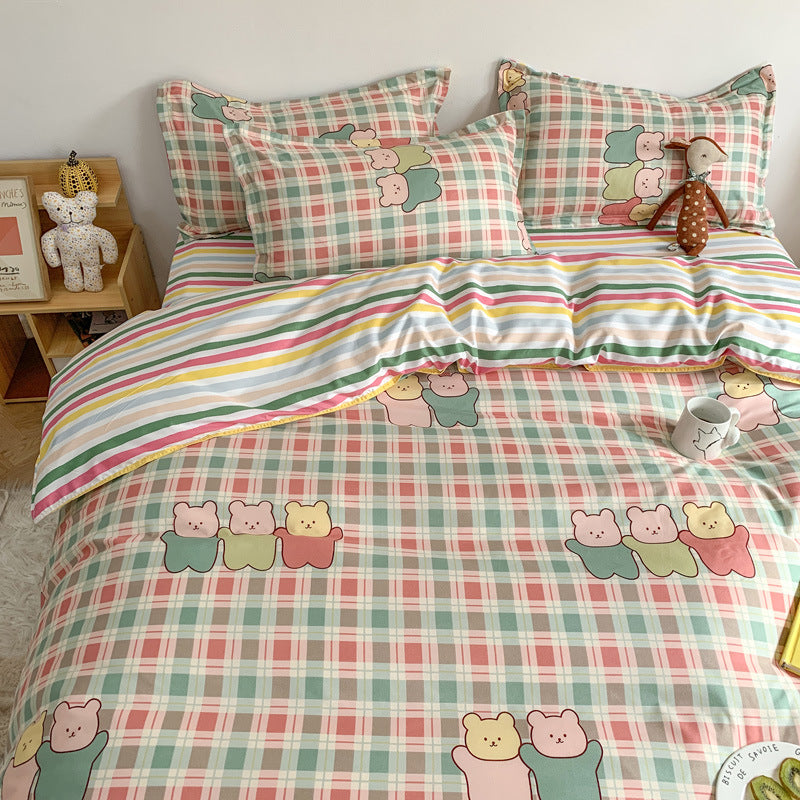 Cartoon bedding 4-piece | soft colorful skin-friendly durable