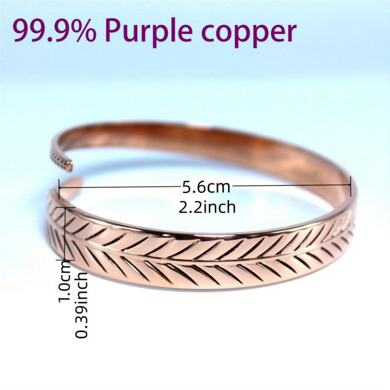 Retro Copper Leaf Pattern Bracelet