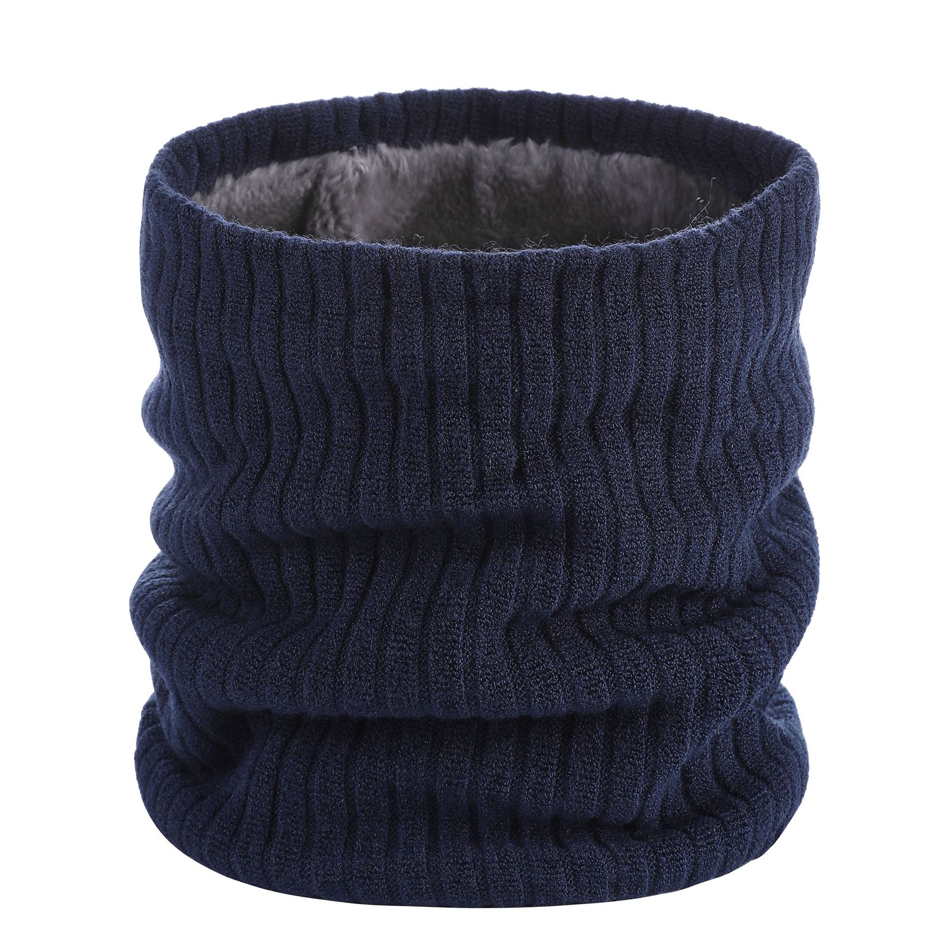 Warm Plush Scarf Winter Unisex Soft Knitted Scarf Solid Color