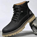 Men's Genuine Leather Martin Boots Mid-Top – Casual Leather Ankle Boots