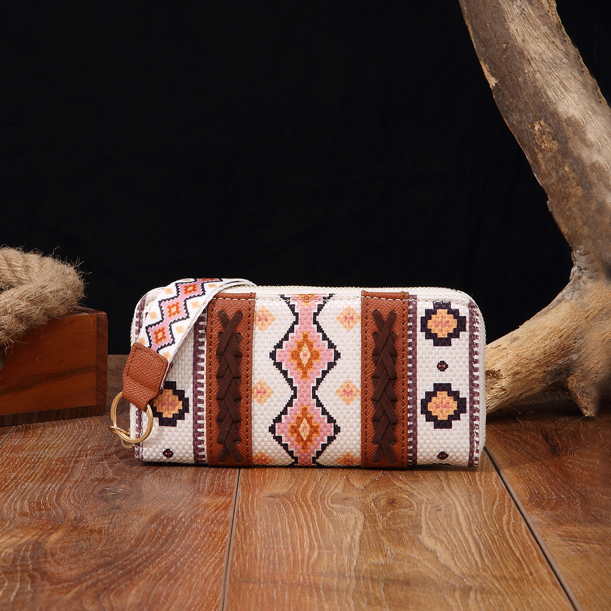 Women's Wallet Boho Vintage Card Holder Cotton Linen Chic