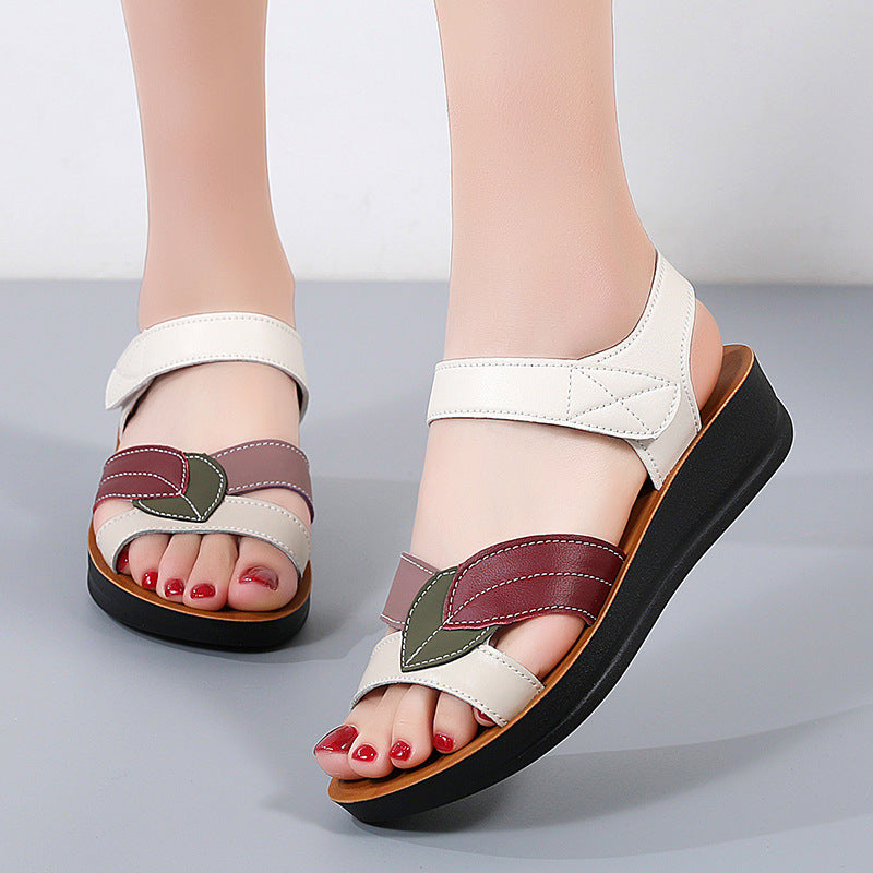 Damen Sandalen Sommer bequem rutschfest Klettverschluss Schuhe