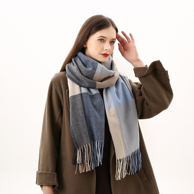Women's Winter Plaid Scarf Warm Soft Large Shawl Wrap