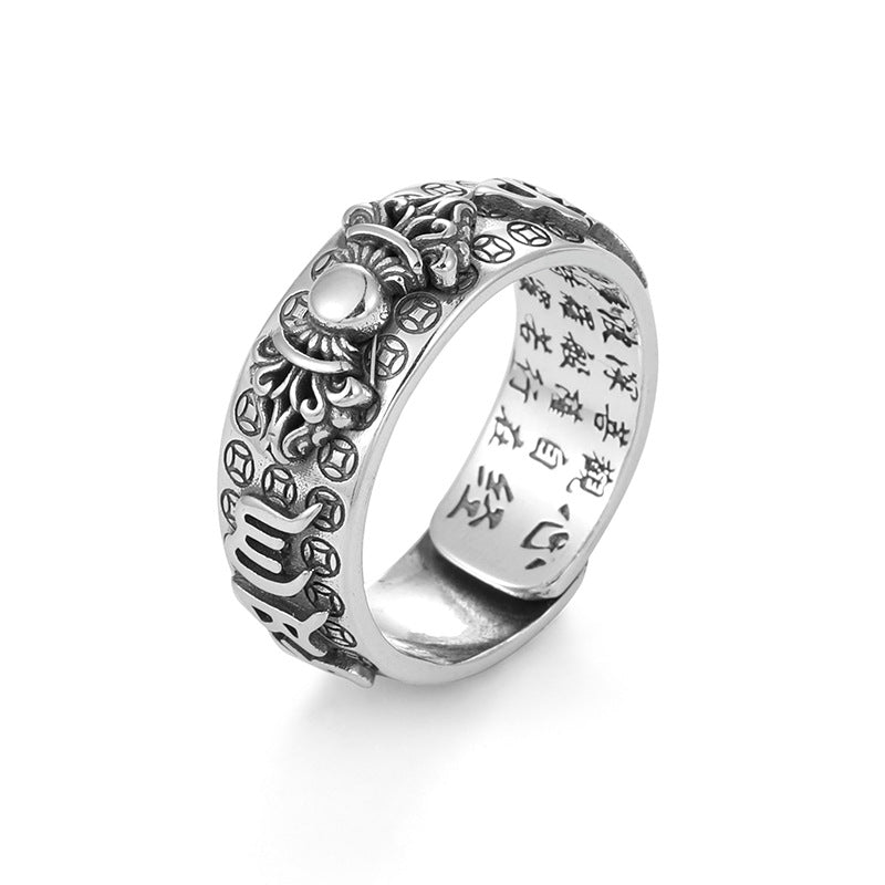 Glückspixiu-Ring, Vintage, Sterlingsilber, Diamant
