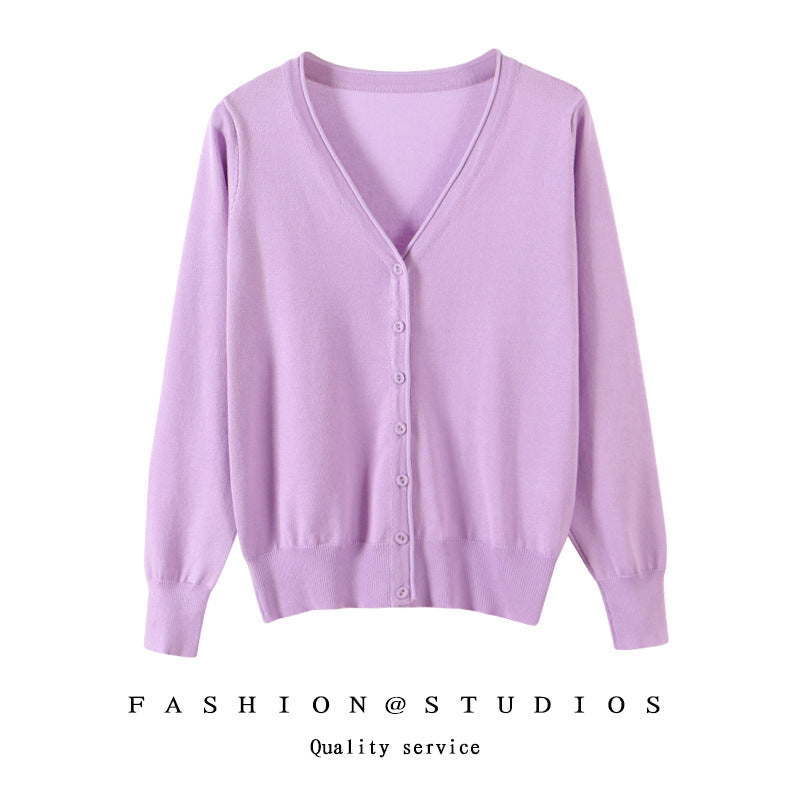 Women's Slim Fit Knitted Cardigan – Plus Sizes Spring Autumn