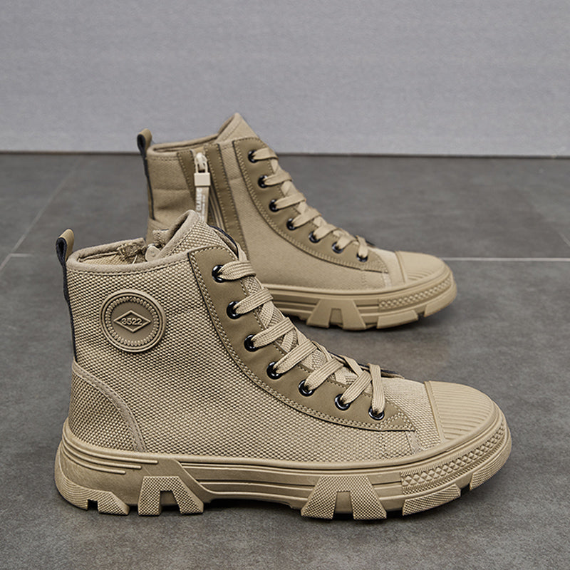 Men's High Top Safety Shoes Breathable – Non-Slip with Side Zipper