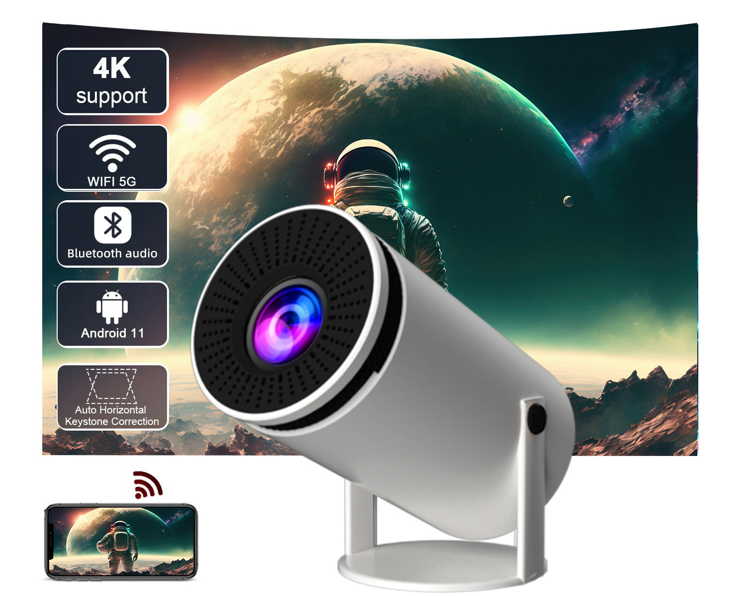 HY300 Smart Mini Projector - Portable HD Projector with Android & Home Cinema Experience