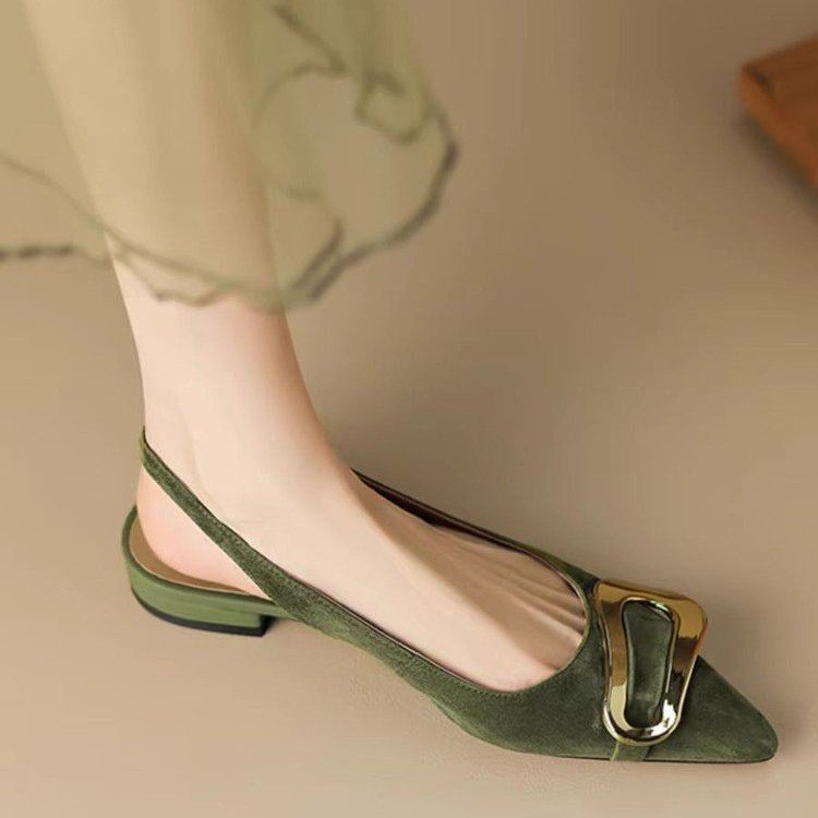 French Ballerinas for Women | Retro Flats Metal Buckle