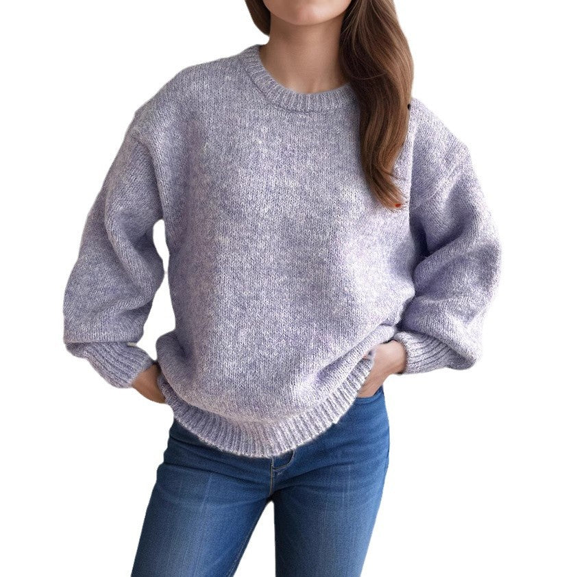 Locker sitzender Damen Strickpullover – Rundhals Pullover für Herbst & Winter