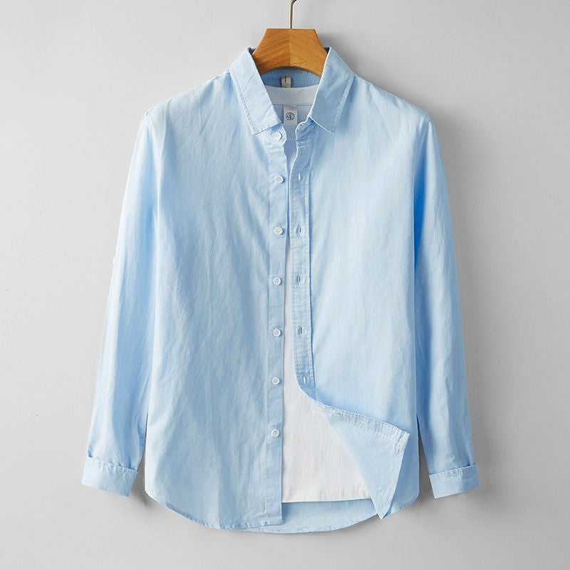 Men's Linen Shirt Long Sleeve | Summer Lightweight Cotton Casual