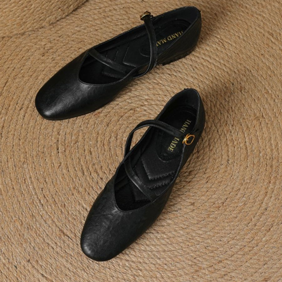 Vintage Mary Jane Damen Schuhe | Flach Rutschfest Elegant