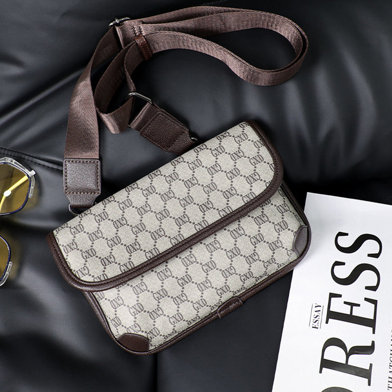 Men's Leather Shoulder Bag Check | Crossbody Street Messenger Bag