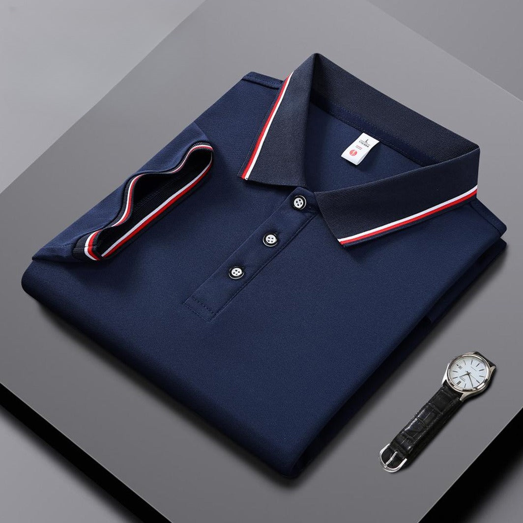 Men's Ice Silk Polo Shirt Short Sleeve | Summer Breathable Elegant.