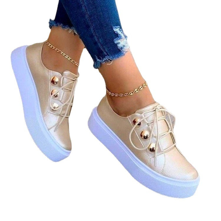 Damen Sneaker mit Nieten – Stilvolle Lace-Up Freizeitschuhe