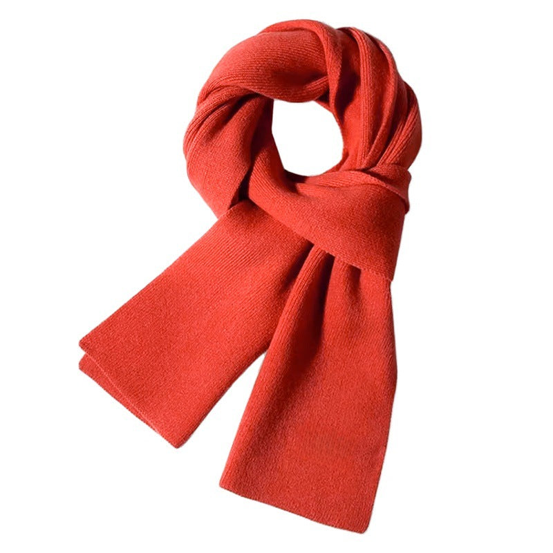 Men's wool scarf plain knit warm elegant versatile