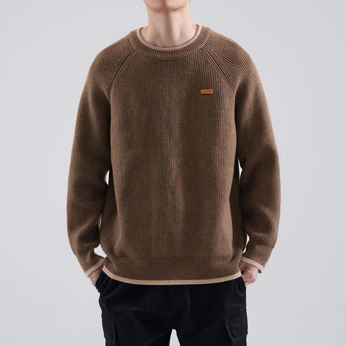Men's Raglan Knit Sweater Loose Fit – Autumn Winter Sweater