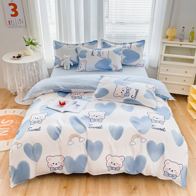 4-piece thick cotton bedding set | warm durable easy-care