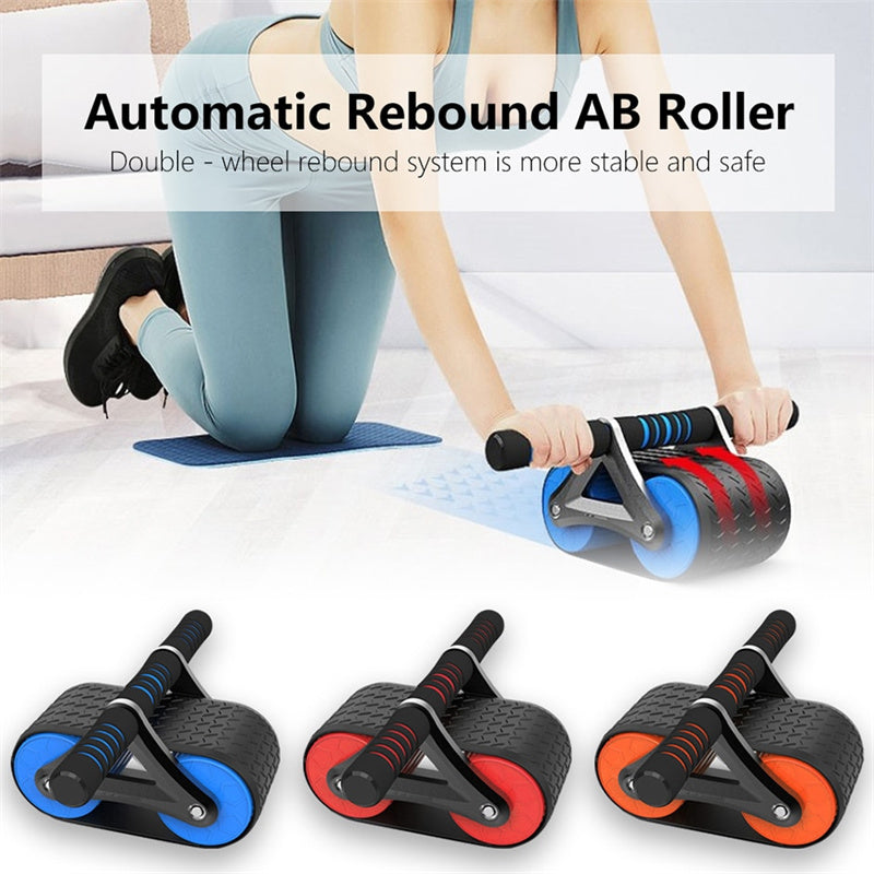 Double Wheel AB Roller with Automatic Rebound | Abdominal Trainer Home Gym